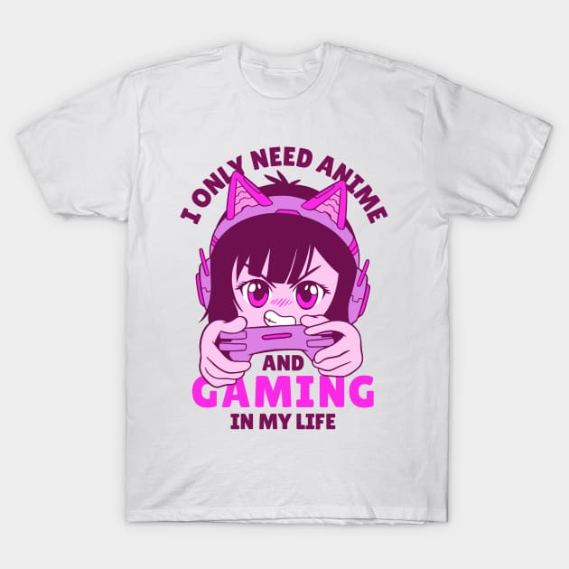 Gaming and Anime T-Shirt by aaallsmiles